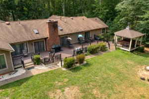 Aerial view of deck project