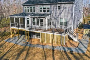 Aerial view of deck project