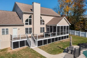 Aerial view of deck project