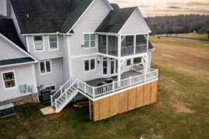 Aerial view of deck project